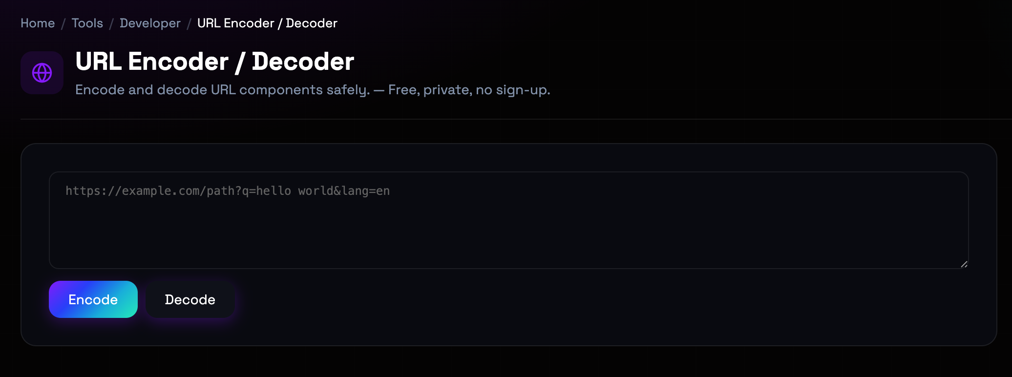 How to use URL Encoder / Decoder online — free, fast, and private